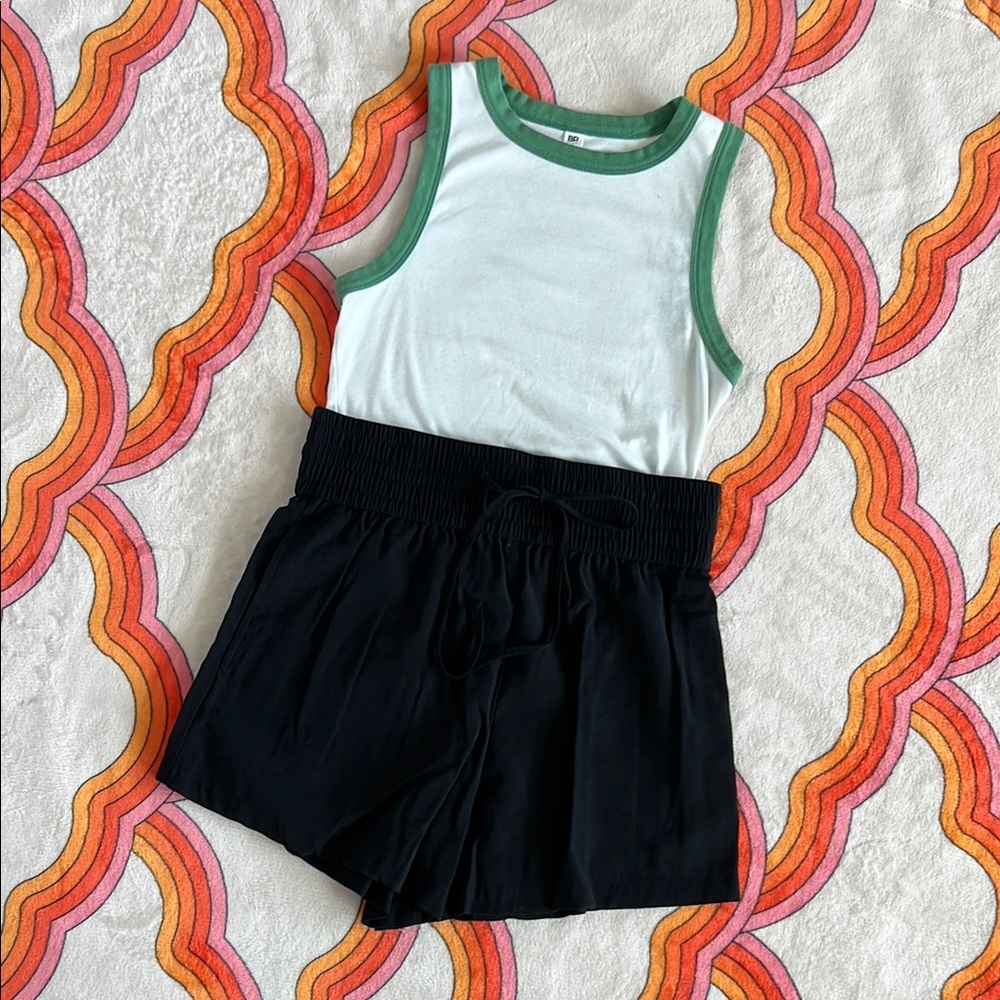 BP green and white ringer muscle tank top size S 💪
